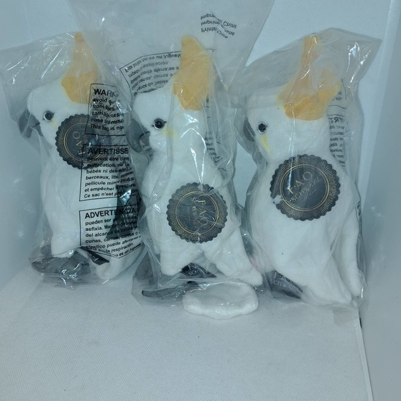 NIB- 3 FAO SCHWARZ NEW 8.5 inch Toy Plush Cockatiels - THREE Included! - Picture 7 of 7